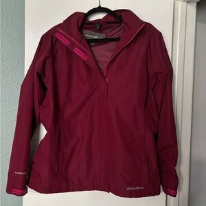 Eddie Bauer Women's Burgundy Rain Jacket
